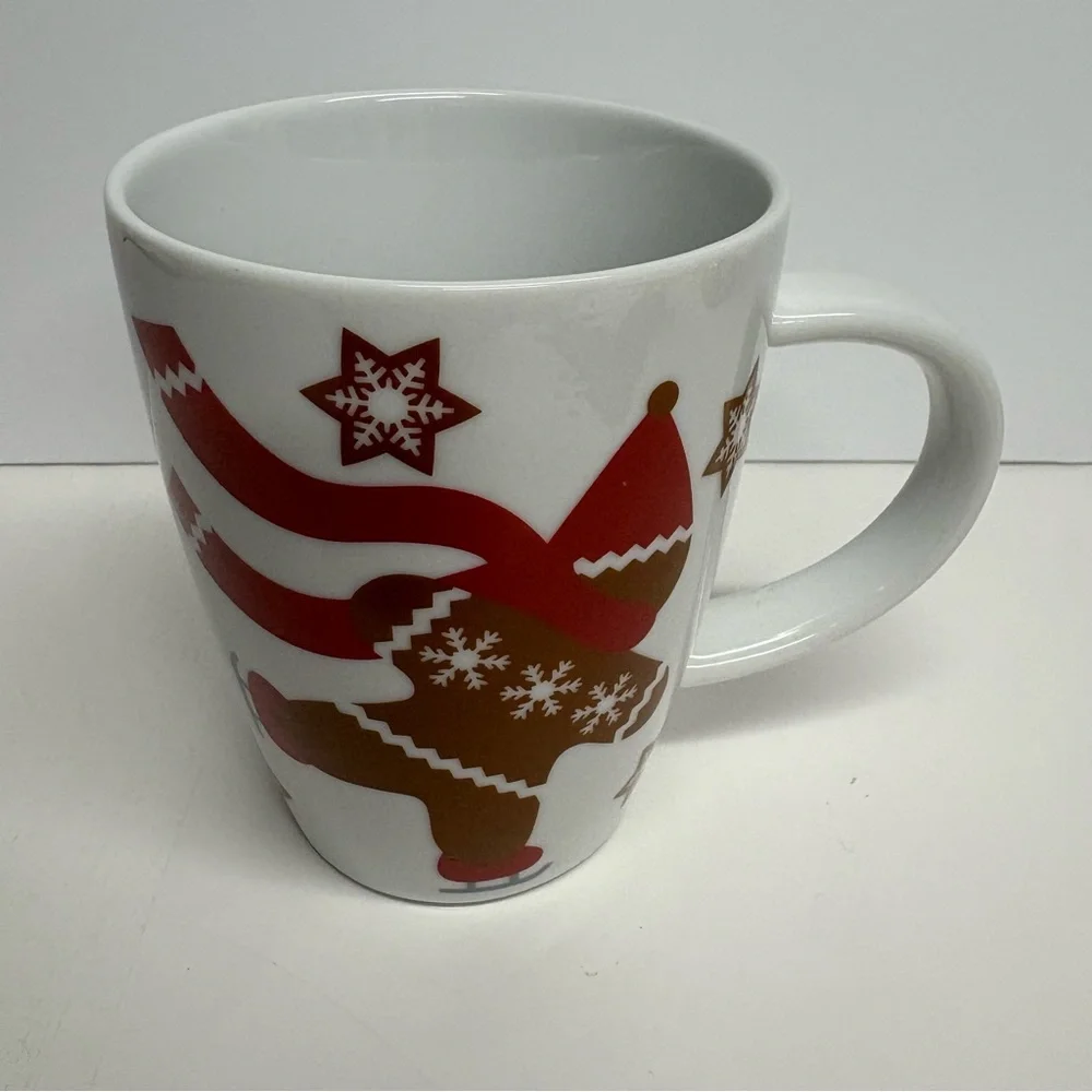 Crate & Barrel Festive Holiday Mug with Gingerbread Design Christmas